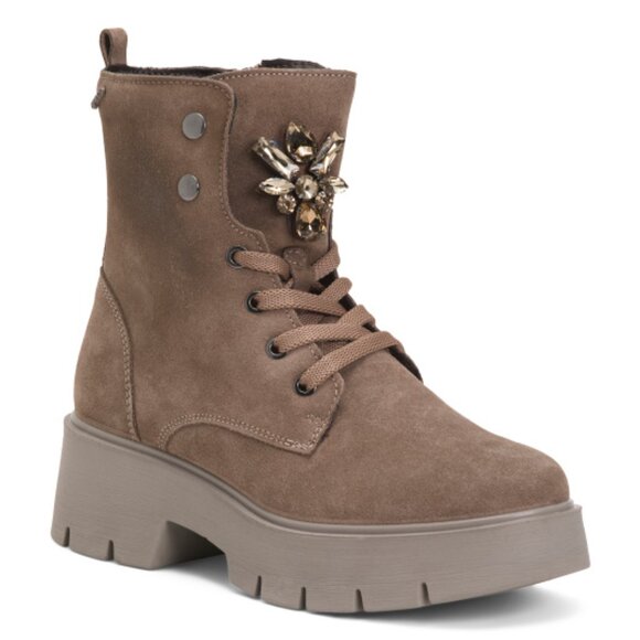 IGI&CO Made In Italy Suede Comfort Lace Up Booties - Picture 4 of 4